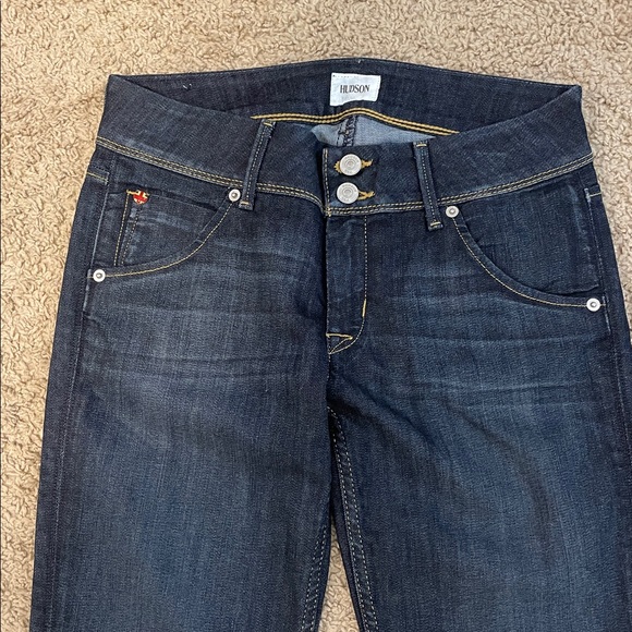 HUDSON COLLIN SKINNY MID-RISE CROP JEANS size 27 NWOT DARK WASH - Picture 2 of 9